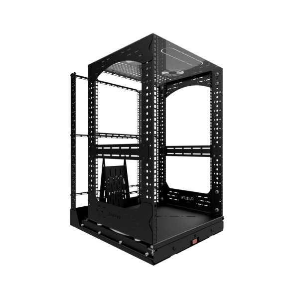 19" Auszieh- und drehbares Rack 16RU, 200kg Traglast, 490B x 608T x 785H