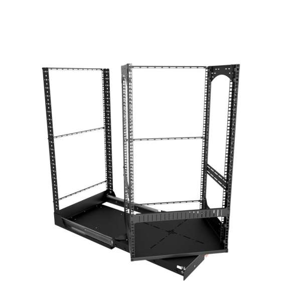 19" Auszieh- und drehbares Rack 20RU, 130kg Traglast, 490B x 498T x 970H