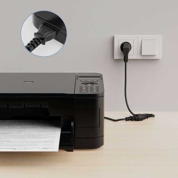 Netzkabel - IEC Verlängerung IEC (C13) auf IEC (C14) gerade - 2.00m - schwarz