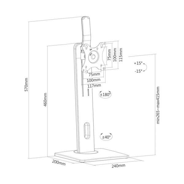 PureMounts® Monitor Halterung, VESA 75x75/100x100, schwarz