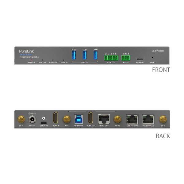 Vuelogic - BYOD Multiview / Multi Device Presentation Switcher - BYOD200 - 4K60 BYOD KVM Presentation Switcher
