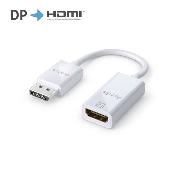 DisplayPort auf HDMI Adapter - 4K60 - iSerie - weiß - 0,10m