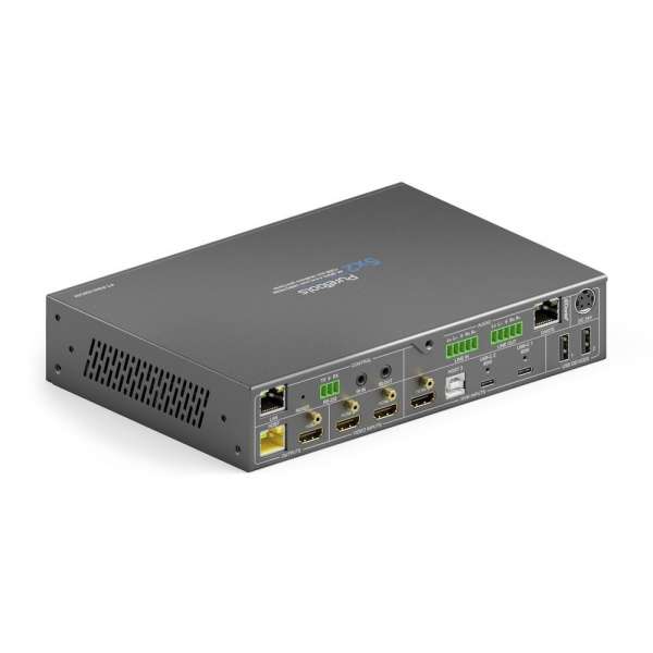 PureTools - PT-PSW-52KVM Transmitter - 18Gbps USB-C KVM-Switcher mit Dante und Multiview, 4K (60Hz 4:4:4) über USBC / HDMI+USB, inkl. Multiview und Dante
