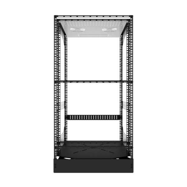 19" Auszieh- und drehbares Rack 20RU, 130kg Traglast, 490B x 498T x 970H