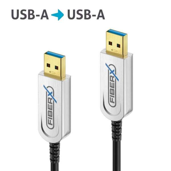 FiberX Serie - USB 3.1 Glasfaser Kabel - USB-A USB-A - 40m