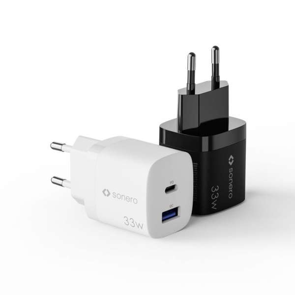sonero USB-C & USB-A GaN Ladegerät - 2 Port - 33W PD - weiß