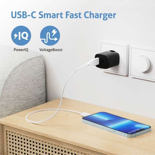 sonero USB-C & USB-A GaN Ladegerät - 2 Port - 33W PD - schwarz