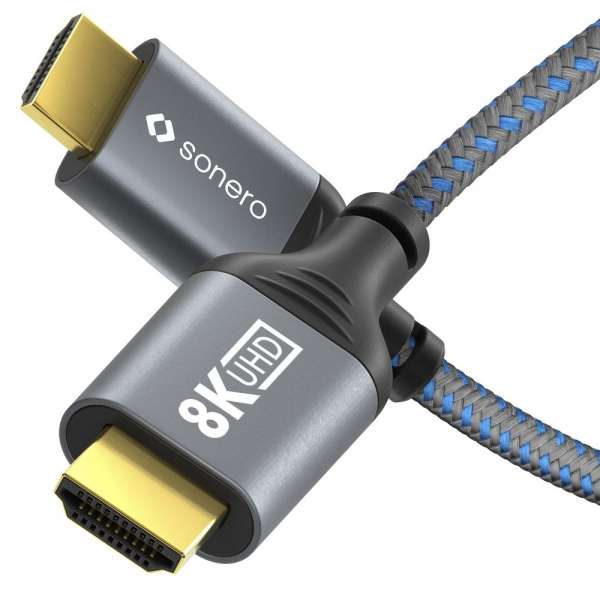 HDMI auf HDMI Kabel - 8K60 - grau/blau - 3,00m