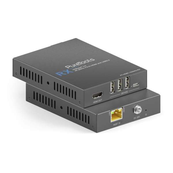 PureTools - HDBaseT HDMI und USB2.0 Receiver - HDBaseT 3.0 - 4K (60Hz 4:4:4) HDMI und USB2.0