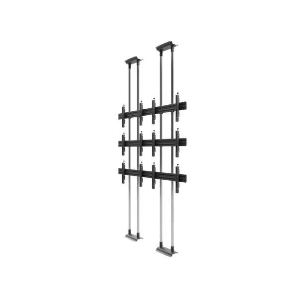 Video Wall Bolt Down Floor-to-Ceiling Mount, modular 2x3, für 49-57" Bildschirme, Querformat