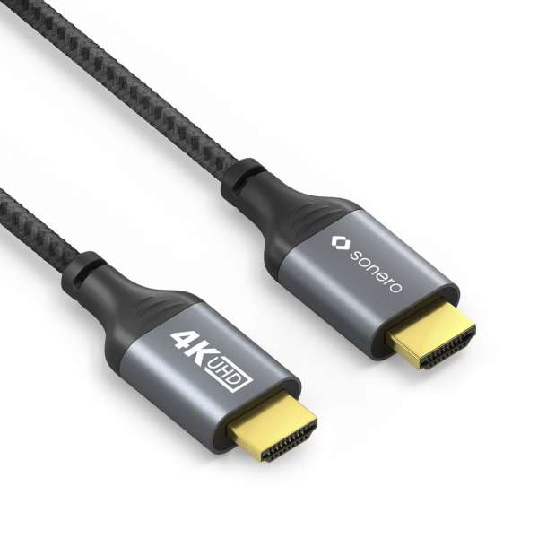 HDMI auf HDMI Kabel - 4K60 - grau/schwarz - 3,00m