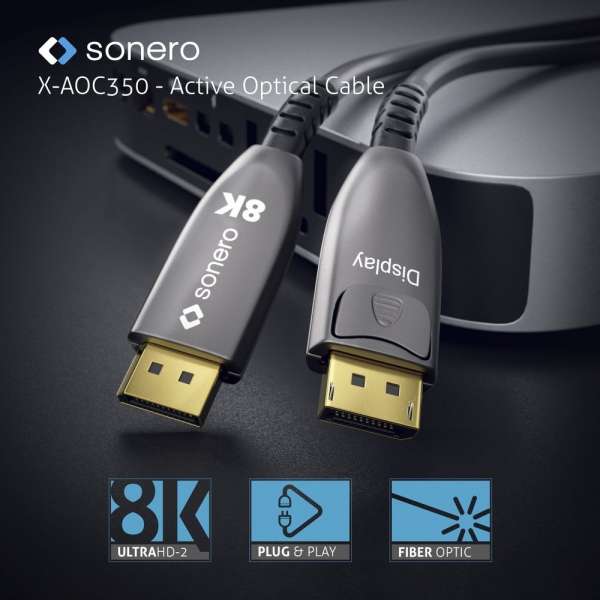 sonero DisplayPort 8K Glasfaser Extender Kabel - 10m