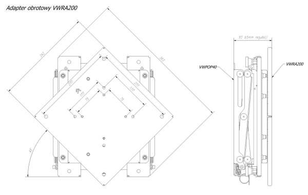 Video Wall Pop-Out Halterung mit Schnellverschluss für 22-43" Bildschirme