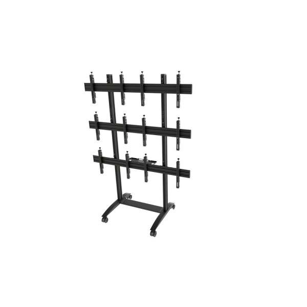 Mobiler Video-Wall Trolley, Modular 2x3, für 42-47" Bildschirme, Querformat