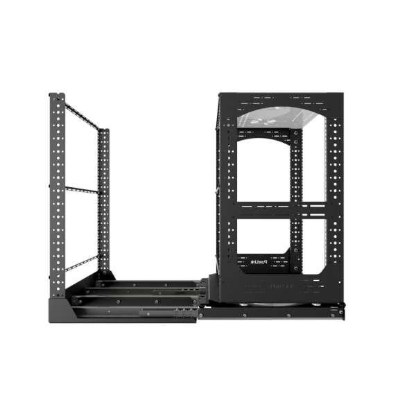 19" Auszieh- und drehbares Rack 16RU, 300kg Traglast, 490B x 510T x 785H