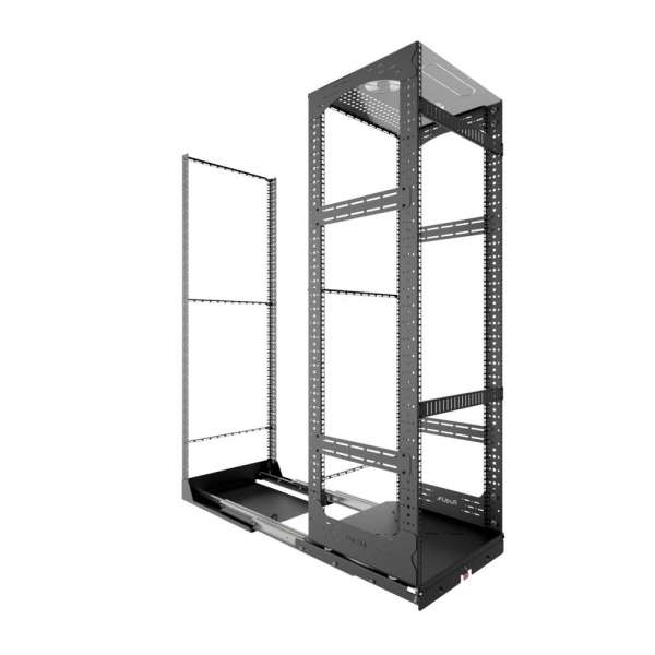 19" Auszieh- und drehbares Rack 32RU, 160kg Traglast, 490B x 510T x 1498H