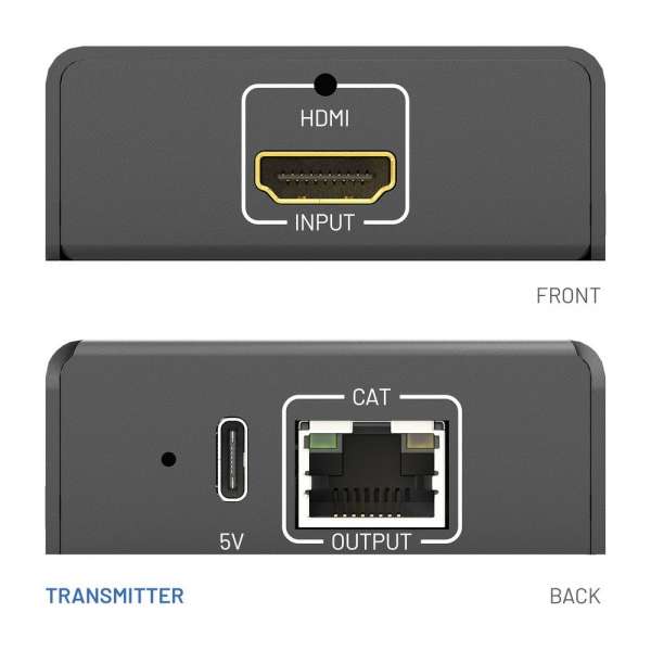 PureTools – HDMI-2.0-CatX-Extender-Set – 18 Gbit/s Signalverlängerung bis zu 60 m über Cat.6a-Kabel