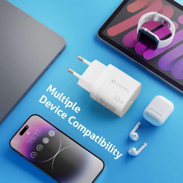 sonero USB-C GaN Ladegerät - 1 Port - 33W PD - weiß
