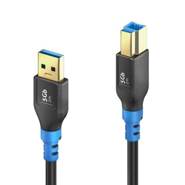 FlexInstall USB-A auf USB-B Kabel USB 3.0 5Gbps 2.00m