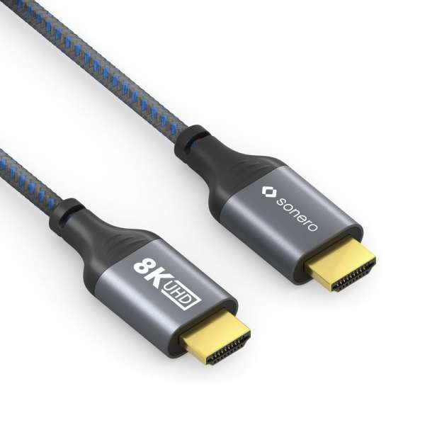 HDMI auf HDMI Kabel - 8K60 - grau/blau - 3,00m