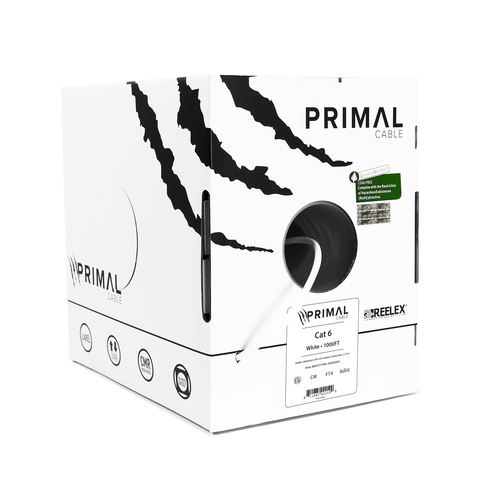 Primal - Cat.6 Kabel, weiß, 550MHz, UTP, 23AWG, SBC, 305m Pulloutbox