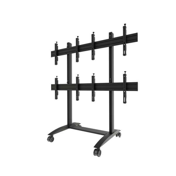 Mobiler Video-Wall Trolley, Modular 2x2, für 42-47" Bildschirme, Querformat