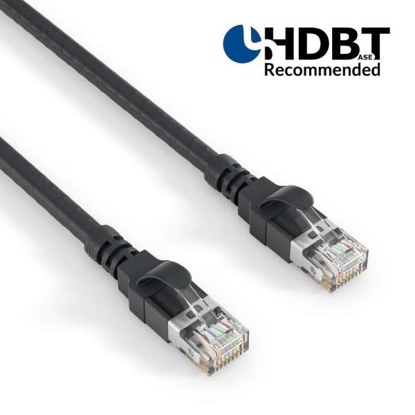 HDBaseT-zertifiziertes CAT 6A Patchkabel. S/FTP - LSOH - AWG 26 - schwarz - 70,0m