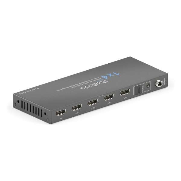 PureTools - 1x4 HDMI2.1 Splitter - 48Gbps - 8K (60Hz 4:2:0) 12 bit, Audio De-Embedding und Signal Management