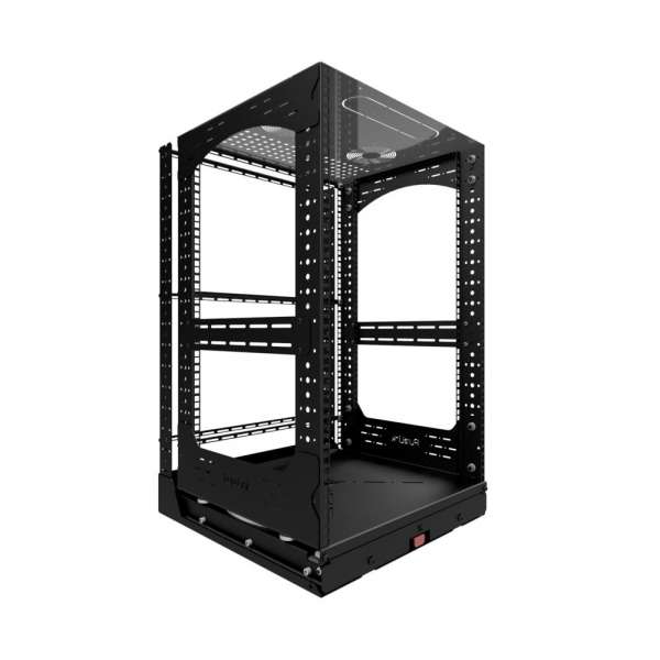 19" Auszieh- und drehbares Rack 16RU, 300kg Traglast, 490B x 510T x 785H