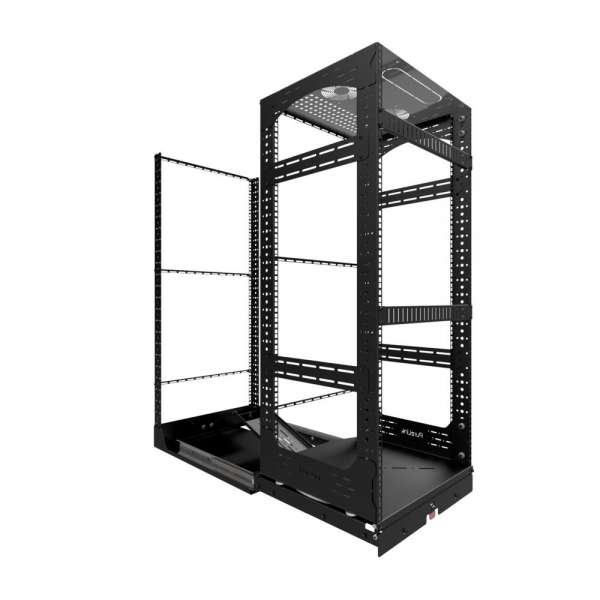 19" Auszieh- und drehbares Rack 24RU, 130kg Traglast, 490B x 608T x 1148H