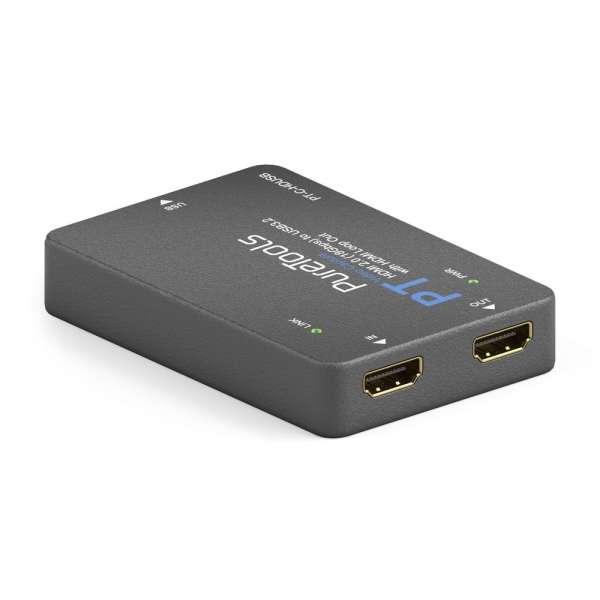 PureTools - HDMI2.0 Video Capture - 4K 60Hz HDMI to USB3.2 Conversion Tool, HDMI 2.0 (18Gbps) to USB 3 (5Gbps) mit HDMI Loop Out