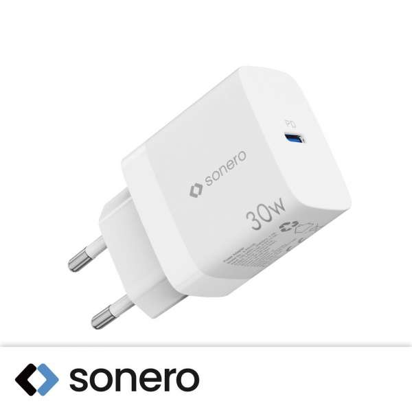 sonero USB-C GaN Ladegerät - 1 Port - 30W PD - weiß