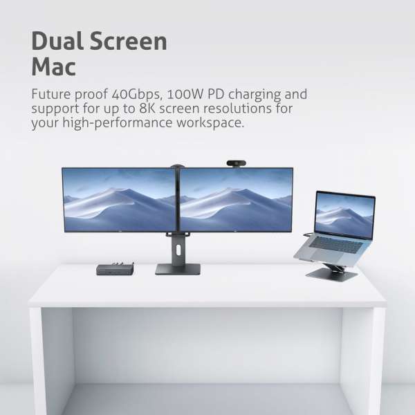 Vuelogic - USB4 Docking Station - Dual Screen USB4 Gen3 MST - 8K Unterstützung