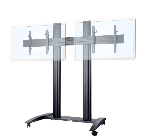 Flachbildschirm-Videokonferenz-Trolley für zwei 42-55" Bildschirme