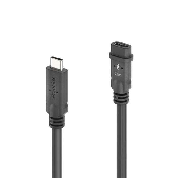 USB-C auf USB-C Verlängerungskabel USB4 Gen2x2 20Gbps - PureInstall 2.00m