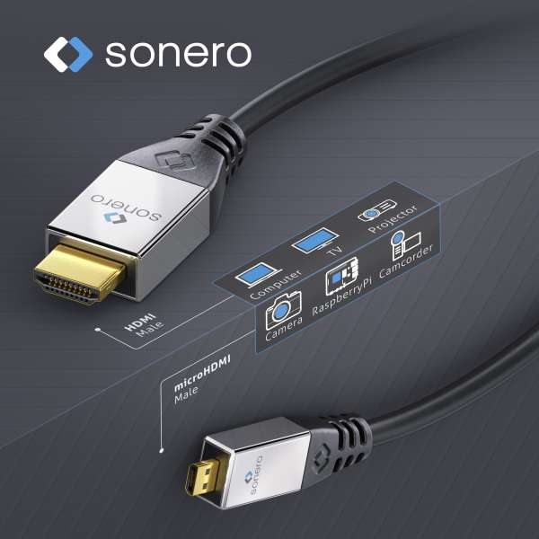 sonero HDMI auf Micro HDMI Kabel 2,0m