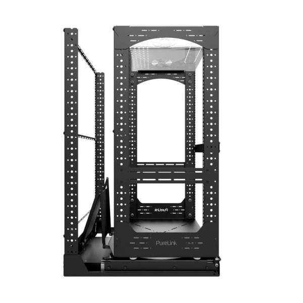 19" Auszieh- und drehbares Rack 20RU, 130kg Traglast, 490B x 608T x 970H