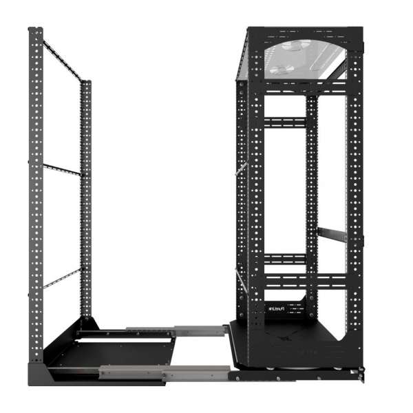 19" Auszieh- und drehbares Rack 28RU, 160kg Traglast, 490B x 510T x 1320H