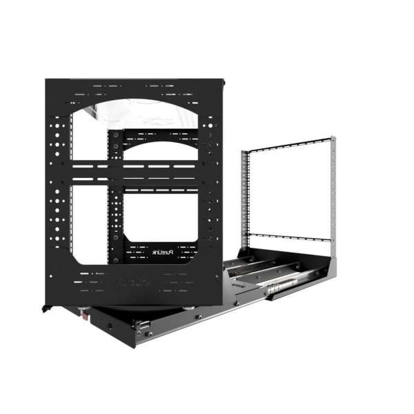 19" Auszieh- und drehbares Rack 12RU, 300kg Traglast, 490B x 510T x 606H