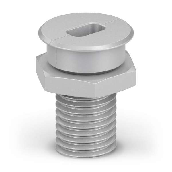 PureInstall – USB-C-Tischhalterung – Mattsilber – PI6300 USB-C-Tischhalterung (Buchsenseite) – Lochdurchmesser 25 mm