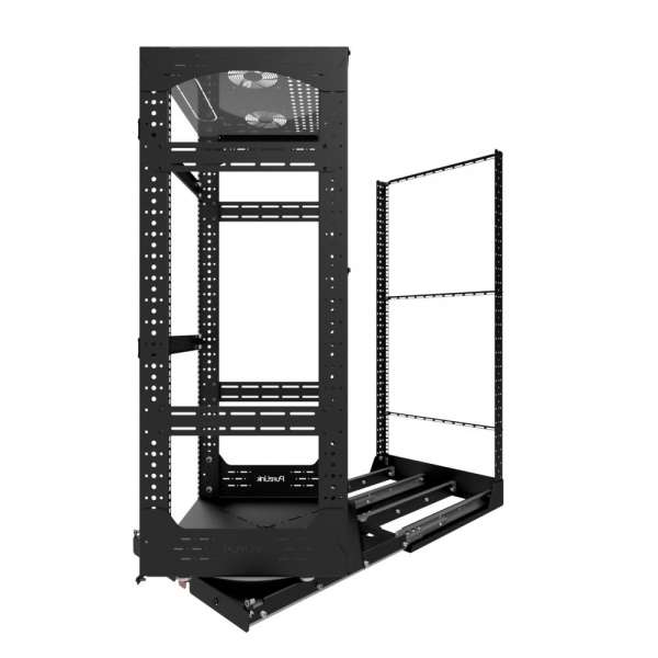 19" Auszieh- und drehbares Rack 24RU, 300kg Traglast, 490B x 510T x 1141H