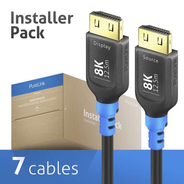 FlexInstall AOC HDMI Kabel 8K 48Gbps 12.5m - Installer Pack 7 stk.