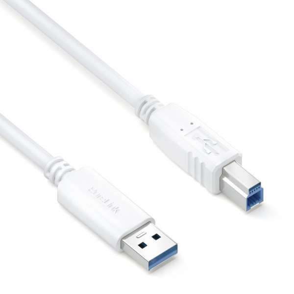 USB-A auf USB-B Kabel - 3.2 Gen1, 3A/5V/15W, 5G - iSerie - weiß - 0,50m