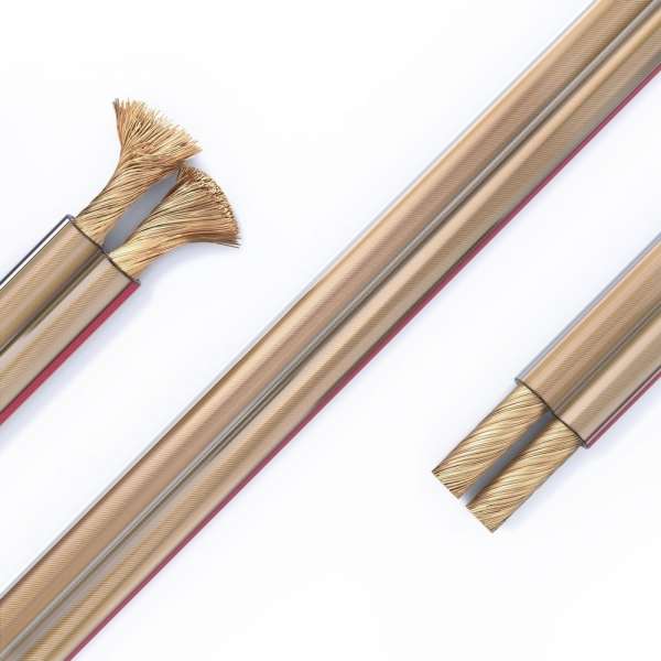 PureLink Lautsprecherkabel OFC 2x1,50mm² (0,20mm), 15,0m, transparent mit roter Kennlinie