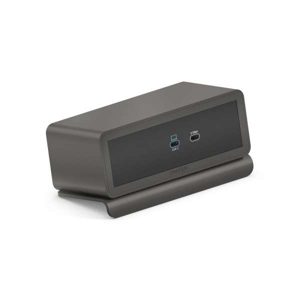 mediahub2 - USB-C Docking Station, freistehend, Tischmodell - space grey Gehäuse und matt-schwarze Module.