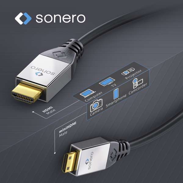 sonero HDMI auf Mini HDMI Kabel 2,0m