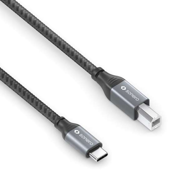 sonero USB 2.0 Kabel - C/B - Aluminium - space grey/schwarz - 5,00m