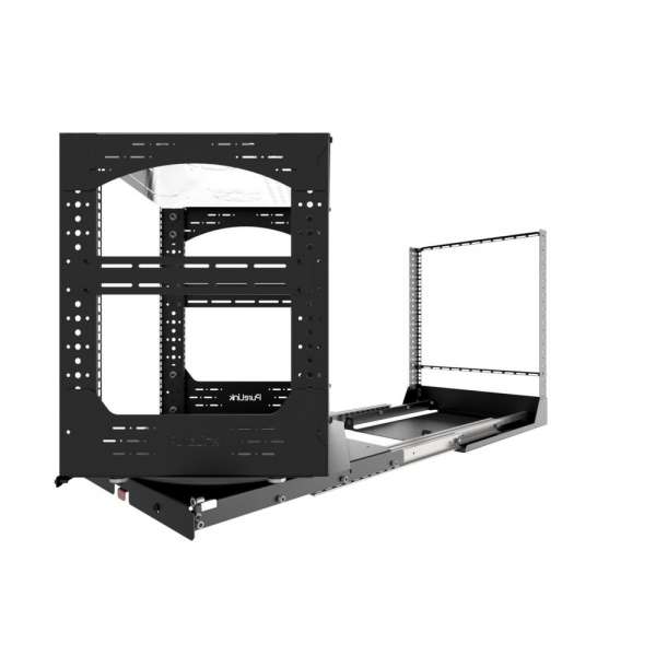 19" Auszieh- und drehbares Rack 12RU, 160kg Traglast, 490B x 510T x 606H