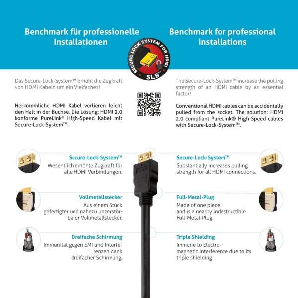 HDMI Kabel - PureInstall TPE halogenfrei 3,00m