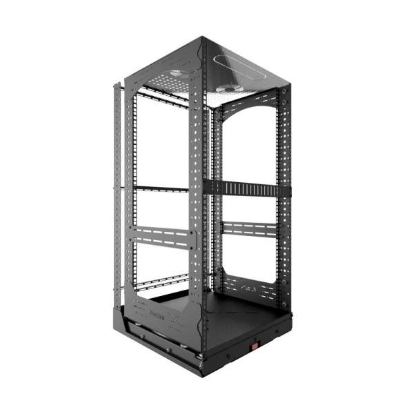 19" Auszieh- und drehbares Rack 20RU, 160kg Traglast, 490B x 510T x 963H